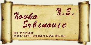 Novko Srbinović vizit kartica